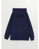 LCW Kids Lacivert Kapüşonlu Basic Uzun Kollu Kız Çocuk Fermuarlı Sweatshirt