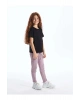 LCW Kids Lila Beli Lastikli Basic Kız Çocuk Uzun Tayt