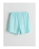 LCW Kids MAVİ Beli Lastikli Kız Çocuk Şort