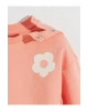 LCW Kids Mercan Bisiklet Yaka Çiçekli Kız Çocuk Sweatshirt ve Eşofman Alt 2li