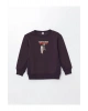 LCW Kids Mor Bisiklet Yaka Erkek Çocuk Kalın Sweatshirt