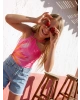 LCW Kids Pembe Baskılı Kız Çocuk Mayo