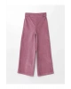 LCW Kids Pembe Beli Lastikli Wideleg Kadife Kız Çocuk Pantolon