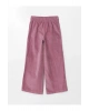 LCW Kids Pembe Beli Lastikli Wideleg Kadife Kız Çocuk Pantolon