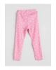 LCW Kids Pembe Bisiklet Yaka Fiyonk Baskılı Kız Çocuk Pijama Takımı