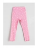LCW Kids Pembe Bisiklet Yaka Fiyonk Baskılı Kız Çocuk Pijama Takımı