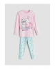 LCW Kids Pembe Bisiklet Yaka Kız Çocuk Pijama Takımı