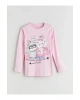 LCW Kids Pembe Bisiklet Yaka Kız Çocuk Pijama Takımı