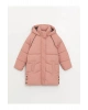 LCW Kids Pembe Kapüşonlu Kız Çocuk Kaban