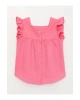 LCW Kids Pembe Kare Yaka Basic Kısa Kollu Kız Çocuk Gömlek