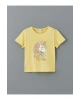 LCW Kids SARI Bisiklet Yaka Baskılı Kız Çocuk Tişört ve Tayt 2li