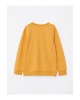 LCW Kids Sarı Bisiklet Yaka Baskılı Uzun Kollu Erkek Çocuk Sweatshirt
