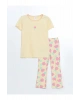 LCW Kids SARI Fırfırlı Kız Bebek Tişört ve Tayt 2li