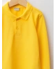 LCW Kids Sarı Polo Yaka Basic Uzun Kollu Erkek Çocuk Tişört