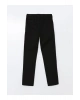 LCW Kids Siyah Beli Lastikli Slim Fit Kız Çocuk Pantolon