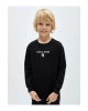 LCW Kids Siyah Bisiklet Yaka Baskılı Uzun Kollu Erkek Çocuk Sweatshirt