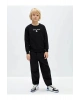 LCW Kids Siyah Bisiklet Yaka Baskılı Uzun Kollu Erkek Çocuk Sweatshirt