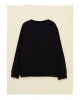 LCW Kids Siyah Bisiklet Yaka Baskılı Uzun Kollu Erkek Çocuk Sweatshirt