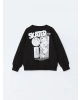 LCW Kids Siyah Bisiklet Yaka Erkek Çocuk Sweatshirt