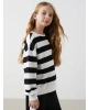 LCW Kids Siyah Bisiklet Yaka Kız Çocuk Kalın Sweatshirt