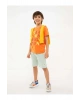 LCW Kids Yeşil Beli Lastikli Basic Erkek Çocuk Şort