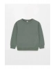 LCW Kids Yeşil Bisiklet Yaka Basic Uzun Kollu Kız Çocuk Sweatshirt