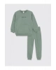 LCW Kids Yeşil Bisiklet Yaka Erkek Çocuk Sweatshirt ve Eşofman Alt 2li
