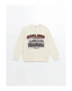 LCW KidsBej Bisiklet Yaka Erkek Çocuk Kalın Sweatshirt