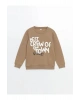 LCW KidsBej Bisiklet Yaka Erkek Çocuk Sweatshirt