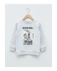 LCW KidsGri Bisiklet Yaka Baskılı Uzun Kollu Erkek Çocuk Sweatshirt