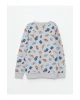 LCW KidsGri Bisiklet Yaka Baskılı Uzun Kollu Erkek Çocuk Sweatshirt