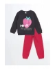 LCW KidsGri Bisiklet Yaka Kız Çocuk Sweatshirt Ve Eşofman Altı