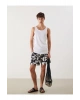 LCW SWIMWEAR Siyah Kısa Boy Desenli Erkek Deniz Şortu