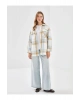 LCW Modest Açık Mavi Ekoseli Ekose Oversize Kadın Gömlek Tunik