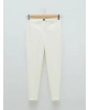 LCW Modest Ekru Slim Fit Düz Dobby Kumaş Kadın Pantolon