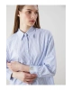 LCW Modest Mavi Çizgili Poplin Kadın Gömlek Tunik