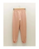 LCW Modest Pembe Beli Lastikli Baskılı Kadın Eşofman Altı