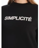 LCW Modest Siyah Bisiklet Yaka Baskılı Kadın Kalın Sweatshirt Tunik
