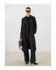LCW Modest Siyah Kruvaze Yaka Oversize Kadın Trençkot