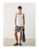 LCW SWIMWEAR Siyah Kısa Boy Desenli Erkek Deniz Şortu