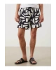 LCW SWIMWEAR Siyah Kısa Boy Desenli Erkek Deniz Şortu