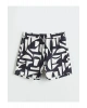 LCW SWIMWEAR Siyah Kısa Boy Desenli Erkek Deniz Şortu