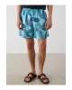LCW SWIMWEAR Turkuaz Kısa Boy Desenli Erkek Deniz Şortu