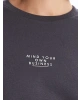 LCW Vision Antrasit Bisiklet Yaka Baskılı Oversize Kadın Kalın Sweatshirt