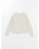 LCW Vision Bej Bisiklet Yaka Oversize Kadın Sweatshirt