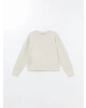 LCW Vision Bej Bisiklet Yaka Oversize Kadın Sweatshirt