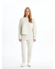 LCW Vision Bej Bisiklet Yaka Oversize Kadın Sweatshirt
