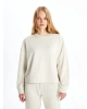 LCW Vision Bej Bisiklet Yaka Oversize Kadın Sweatshirt
