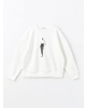 LCW Vision Beyaz Bisiklet Yaka Baskılı Oversize Kadın Kalın Sweatshirt