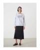 LCW Vision Beyaz Bisiklet Yaka Nakışlı Kadın Kalın Sweatshirt